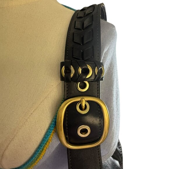 Coach Bleecker Vintage Canvas and Leather Buckle Flap Crossbody Bag - Picture 4 of 14